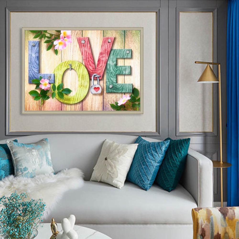 HUACAN DIY 5D Алмазная вышивка Любовь и цветы алмазная живопись вышивка крестиком полный квадратный алмаз украшение дома