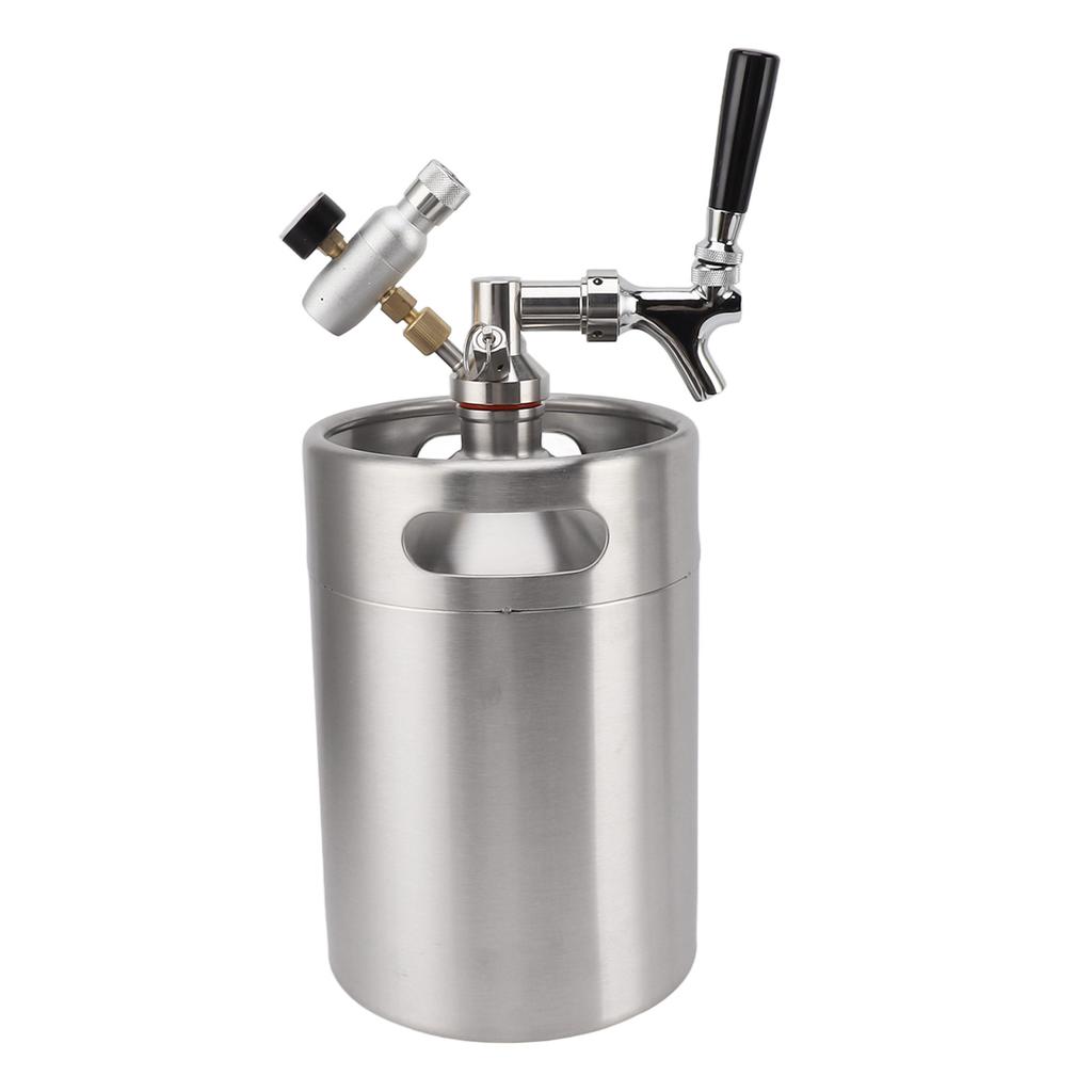 Мини-пивная бочка под давлением из нержавеющей стали 5 л с дозатором 60 фунтов на кв. дюйм, выпускной клапан, кофейный бочонок