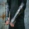 Medieval Arm Bracers Steel Vambraces Armor Gothic Arm Guards Blackened Knight LARP Cosplay Plate Armor