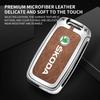 ERQY8 Car Flip Remote Key Fob Case Cover Protector Shell Bag For Skoda Octavia A5 A7 Fabia Superb Kodiaq Karoq Keychain Accessories