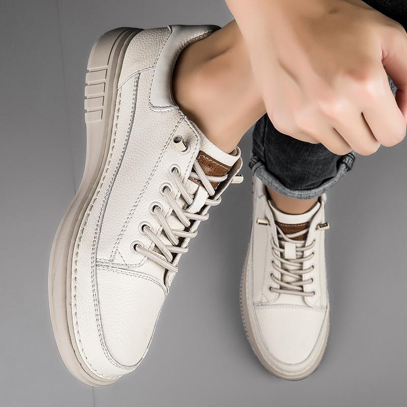 Модные кожаные мужские кроссовки для скейтбординга, повседневная обувь для мужчин, удобные туфли на плоской подошве, белые туфли для мужчин, кроссовки большого размера 48 49