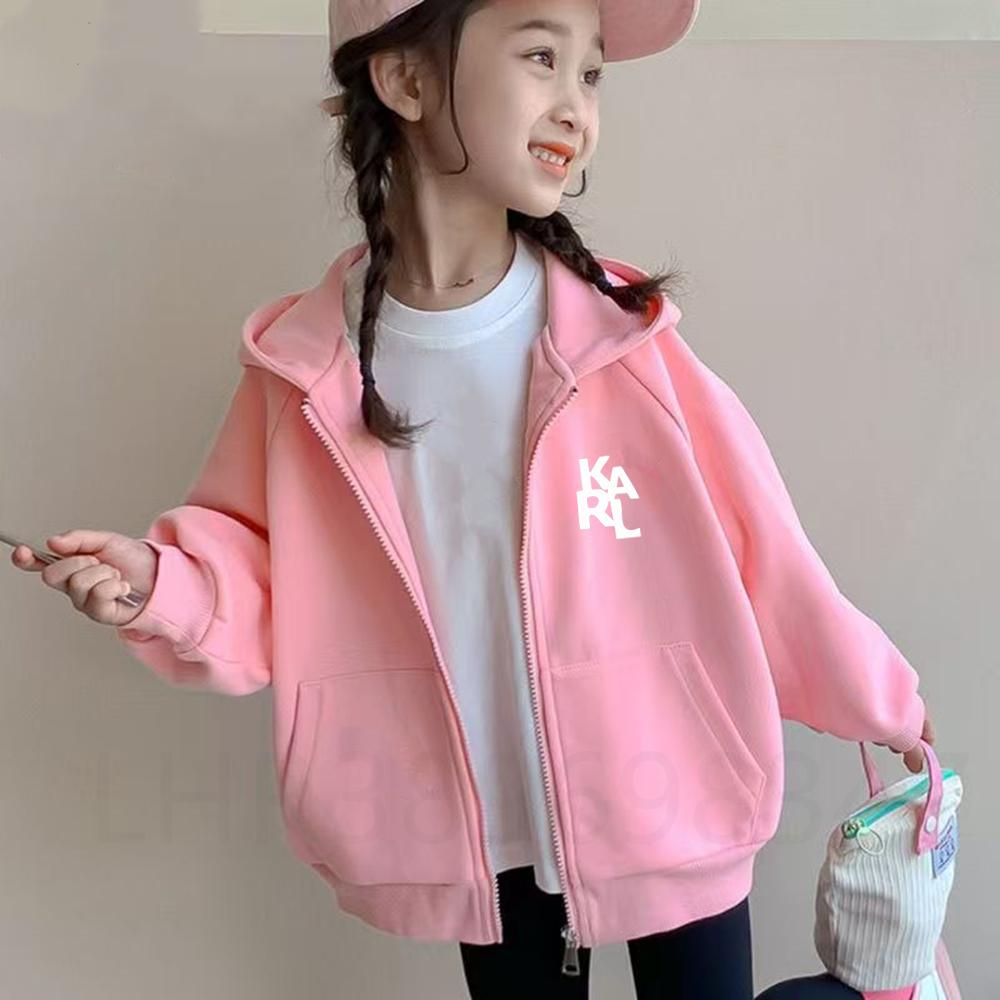 Children Hoodie Black Cat White Cat Zip Up Cardigan Tops Girl Pink Boy Coat Hoodies Kid 3-12 Year Autumn Zipper Style