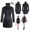 Women Gojo Satoru Bodycon Dress Cosplay Costume with Glasses Set for Girl Cosplay Stretchy Fabric Black Sexy Dress Halloween