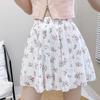 Summer New Printed Chiffon Floral Short Skirt Elastic High Waisted Work Safety Pants