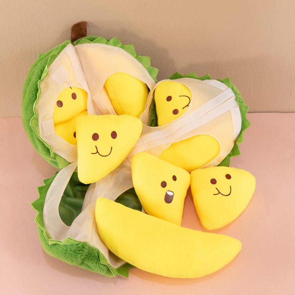 Soft Fruit Durian Plush Pillow Fluffy Peeling Durian Plush Doll Kids Holiday Gifts