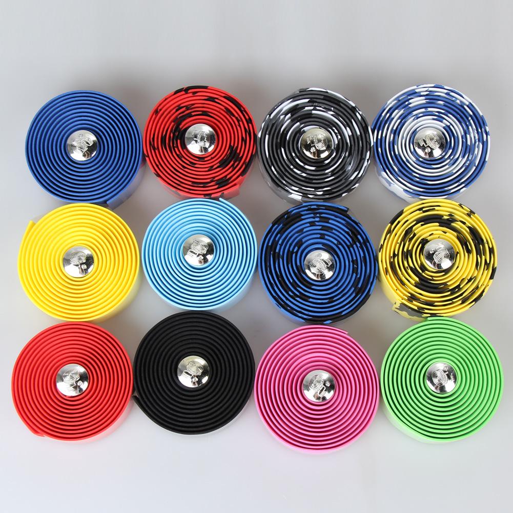1/2PCS Bicycle Handlebar Tapes Anti-slip Grips Strap Racing Bike Drop Bar Tape Winding High-density With End Plug Cycling Supply