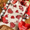 Buffalo Plaid Red Heart Valentine's Day Placemats Table Runner Seasonal Bow Tie Table Mats for Party Kitchen Dining Decoration