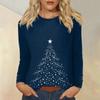Long Sleeve Shirts For Women Cute Christmas Day Print Graphic Tees Blouses Casual Plus Size Basic Tops Pullover