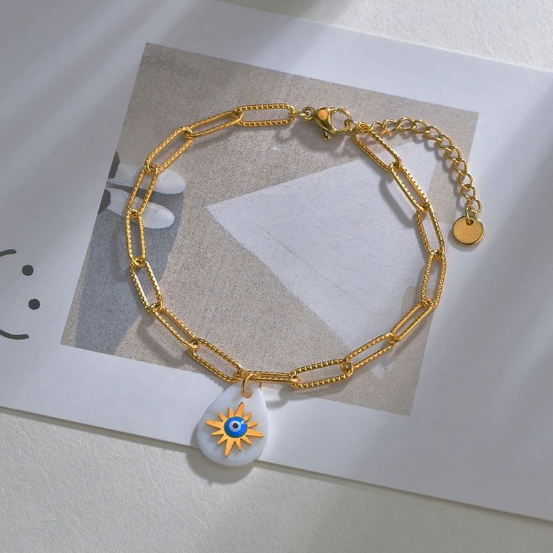 Pvd Plated Jewelry Stainless Steel 14k Gold Fashion Luxury Exquisite Compass Charm Bracelets Women Spot