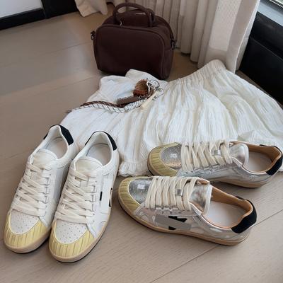 Ретро старые звезды грязная обувь женские кеды новая корейская версия универсальная ретро цветовая гамма повседневная спортивная маленькие белые кеды женские