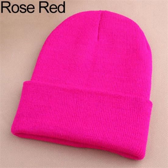 Beauty Beanie Knit Ski Hip-Hop Winter Warm Elastic Wool Yarn Cuff Hat
