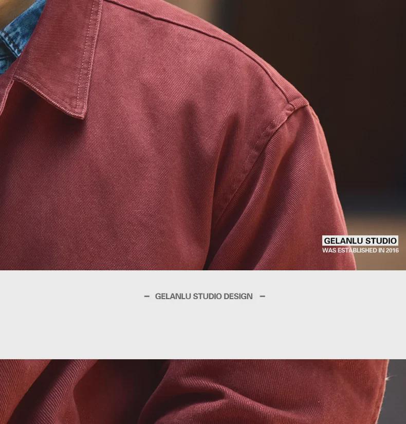 Мужская красная повседневная куртка Green Deer Retro Harrington на осень/зиму