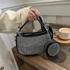 Luxury Rhinestone Shoulder Bags with Small Purse Women's Fashion Party Underarm Crossbody Bag