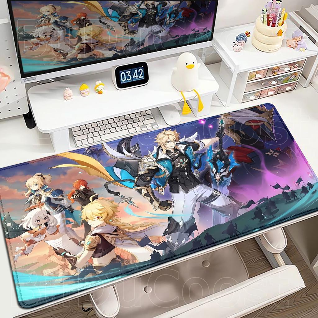 Новый коврик для стола Genshin Impact Аниме Игровой Крутой Varka Игровой коврик для мыши Заблокированный край Нескользящая резиновая игровая подставка Офисный коврик для клавиатуры и мыши