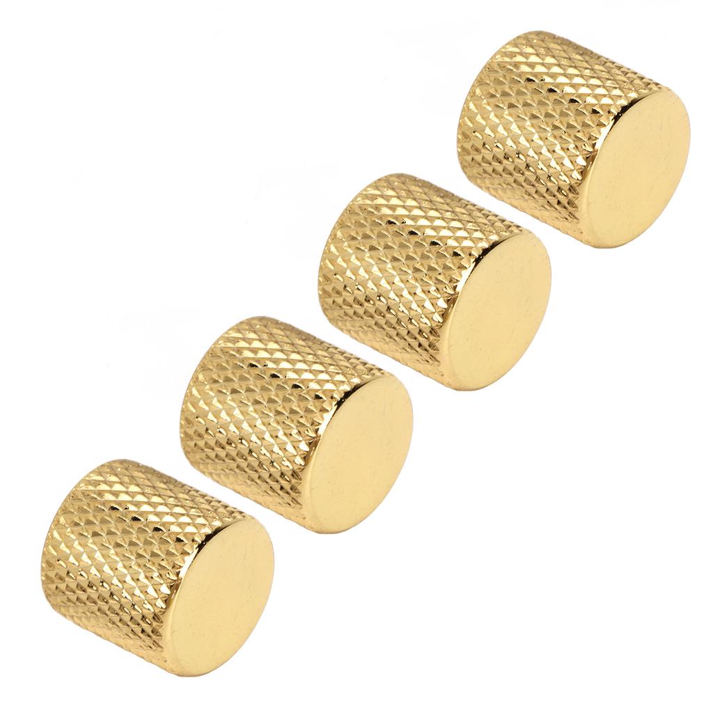 4Pcs Potentiometer Knob Wide Compatibility Strong Delicate Electric Guitar Control Knob Gold