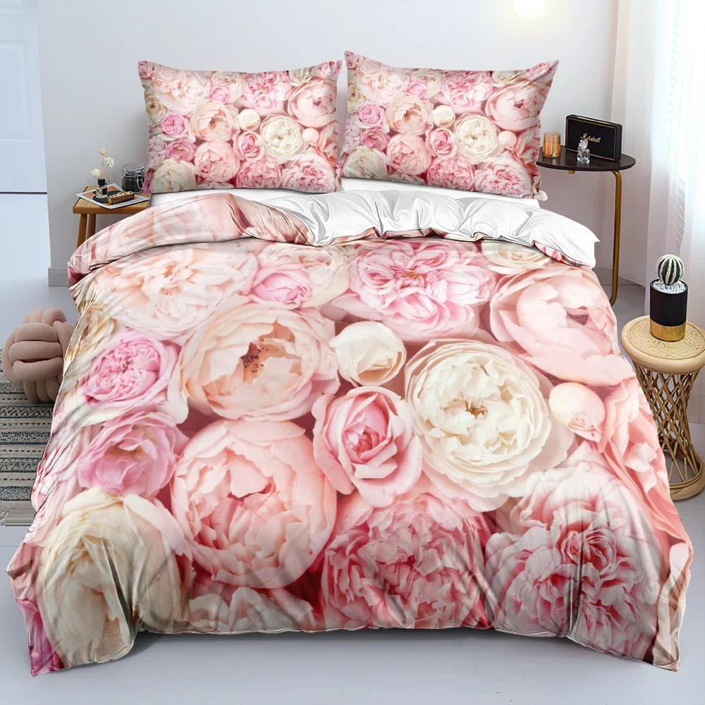 3D Printed Classic Flower Blue Gold Bedding Set Single Twin Double Queen King Cal King Size Bed Linen Set