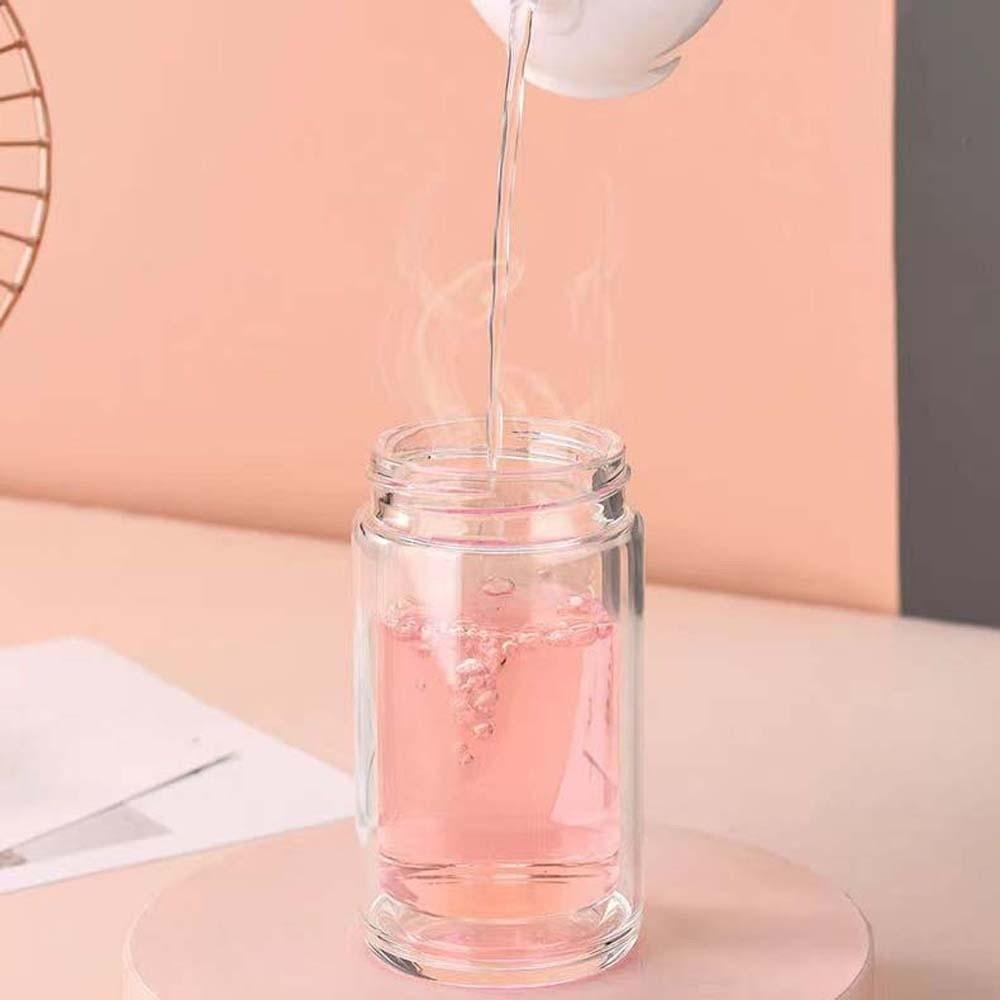 Borosilicate Glass Tea Water Separation Bottle 304 Stainless Steel Transparent 500ML Tea Bottle Silicone Double-Layer Heat-proof
