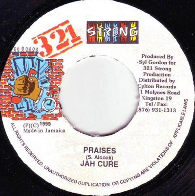 7-дюймовая пластинка JAH CURE - Praises NONE 321 Strong 1998 Ямайка Регги, Ска и Даб Б/у