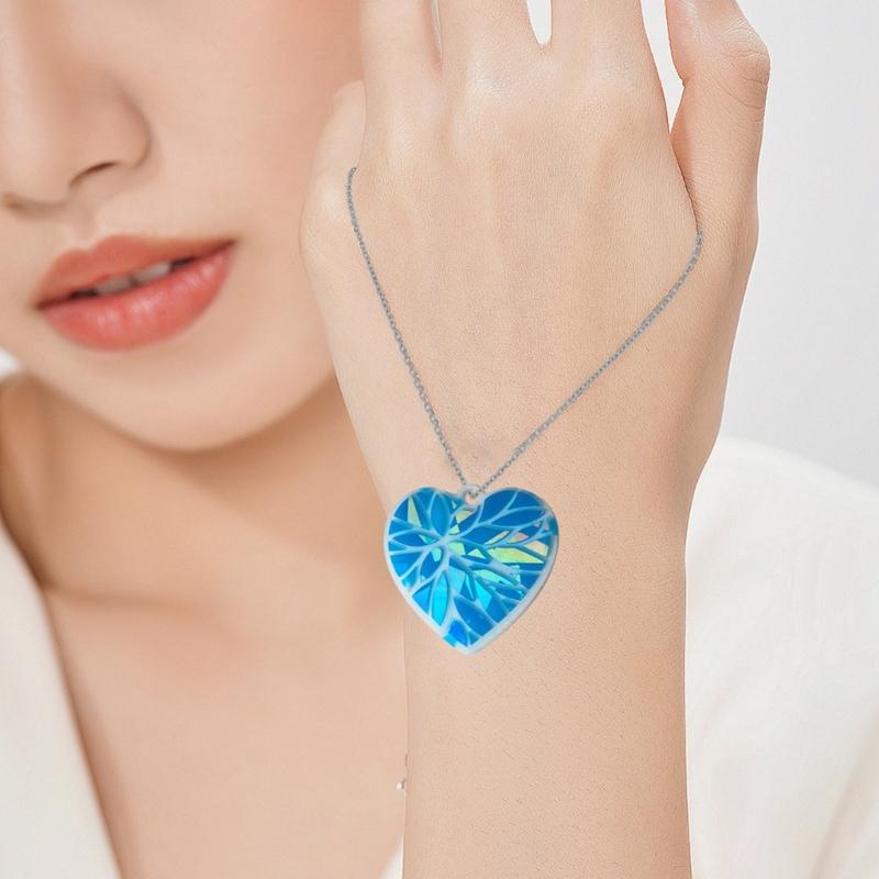 DIY Earring Holographic Silicone Mold Crystal Epoxy Resin Mold Heart Pendants Jewelry Making Casting Mold Decoration