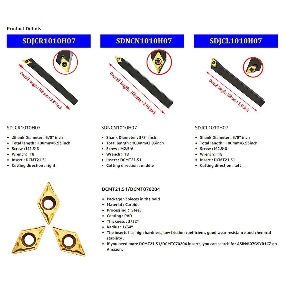 Insert Holder SDNCN1010H07 SDJCL1010H07 SDJCR1010H07, DCMT070204 Carbide Insert