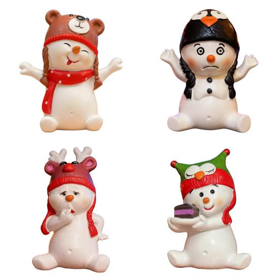 Yousheng Рождественская фигурка снеговика Мини 3" смола сидящий снеговик настольное украшение для дома стола полки каминной полки зимняя праздничная вечеринка