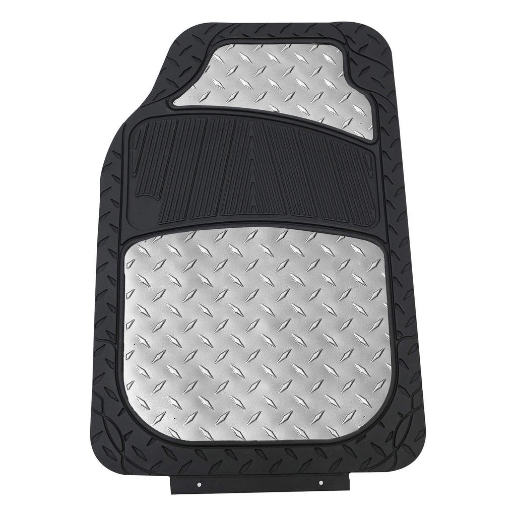 FH Group Group Car Floor Front 71 X Rear 46 X Imported from F11315SILVER (FH International) Mats, Silver, Scissor-Cut Rubber, 37cm-46cm, 32cm-46cm