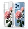 Прозрачный магнитный чехол с розой для iPhone 15/16/17 Pro Max - Полная защита