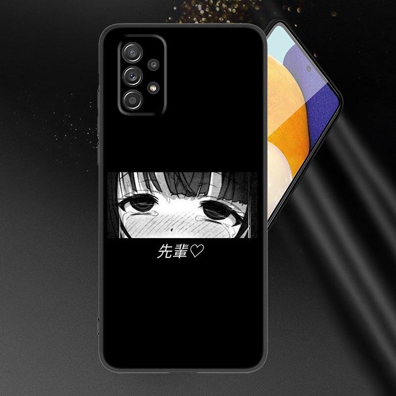 Черный эстетический чехол для телефона с аниме аниме для Samsung Galaxy A21 A30 A50 A52 S A13 A22 A32 4G A23 A33 A53 A73 5G A12 A31 A51 A70 A71 A72