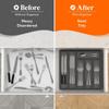 Cabinet Tray Silverware Organizer with Lid Plastic Drawerstore Covered Utensil Tray Cutlery Holder Kitchen Drawer Organizer