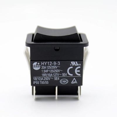 HY12-9-3 6-контактная кнопка мгновенного включения/выключения, кулисный переключатель, кнопочные переключатели для электроинструментов 125/250 В 18/20 А
