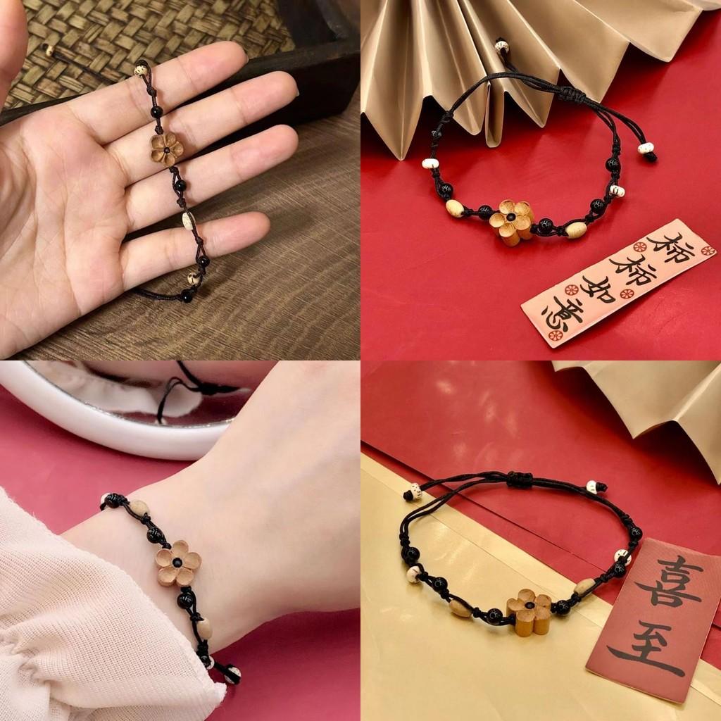 Chic Peach Blossom Adjustable Bracelet For Women Featuring Delicate Design Floral