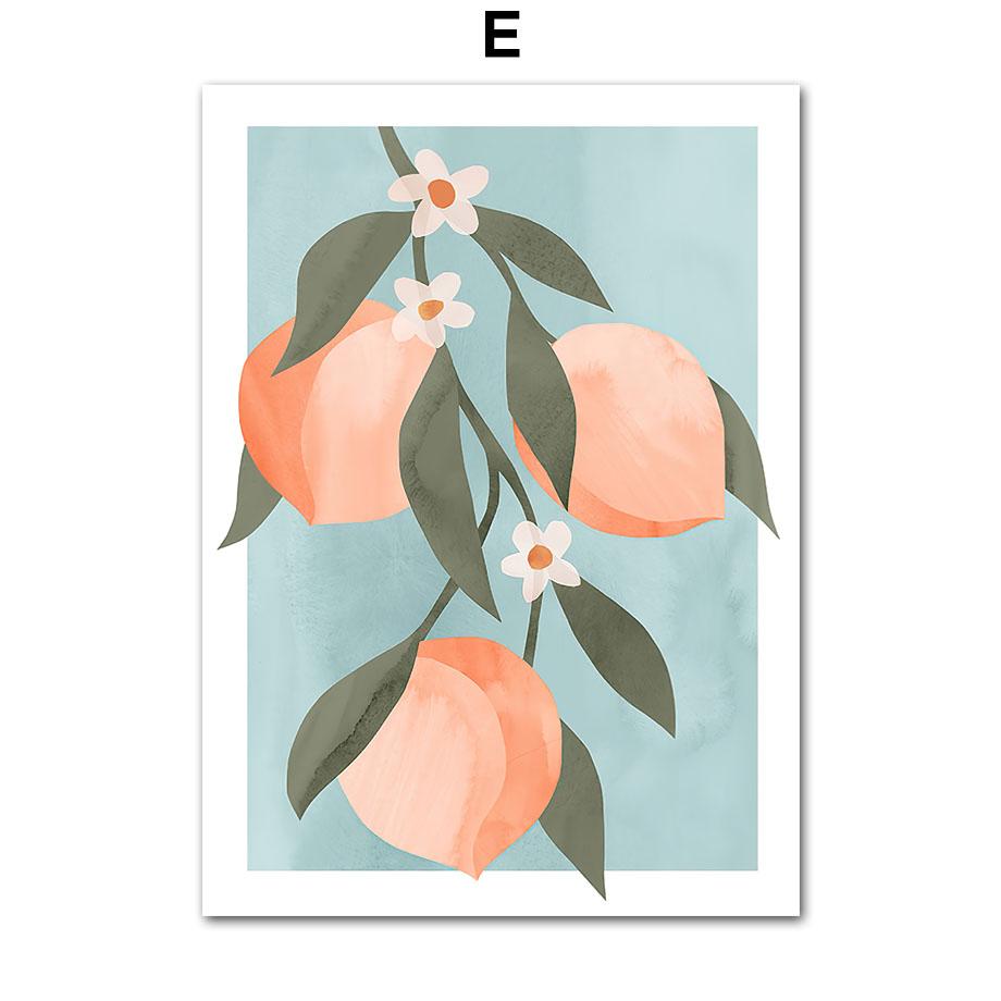 Матисс Цветочный коктейль Лимон Персик Ретро Настенная живопись Холст Картина Скандинавские постеры и принты Настенные картины для декора гостиной