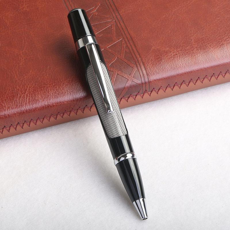 Chinese Enterprises Supply Metal Hollow Steel Brushed Ballpoint Pens Creative Personalized Business Gifts Advertising Pens Rotating Neutral Pens