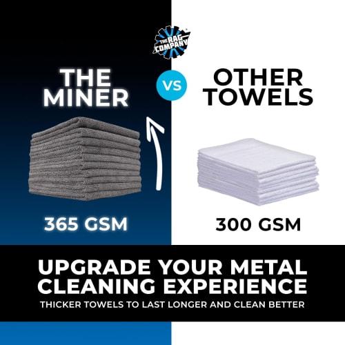 The Rag Company Edgeless 365 40x40cm (10 Count) Multi-Purpose Towels for Car Washing, Detailing, and More, Gray