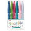 Pentel Brush Touch Sign Pen Set B SES15C-6STB 6-Color