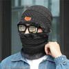 Warm Knit Cap Plus Velvet Coral Fleece Scarf Men Women Winter Hats