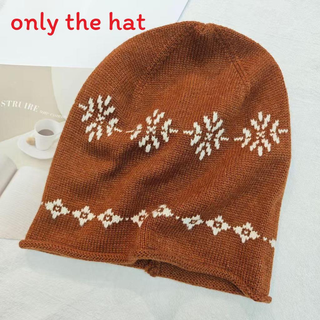 Knitted Beanie Hat For Women With Floral Pattern And Cold Weather Warmth Perfect For Autumn And Winter