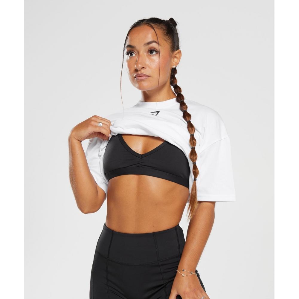 Gymshark Футболка большого размера Gs Power белая B4a7o Wb57