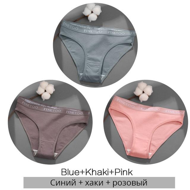 FINETOO 3 шт./компл. женское нижнее белье, хлопковые трусики, сексуальные трусики, женские трусы, однотонные трусики, нижнее белье, женское белье M-2XL