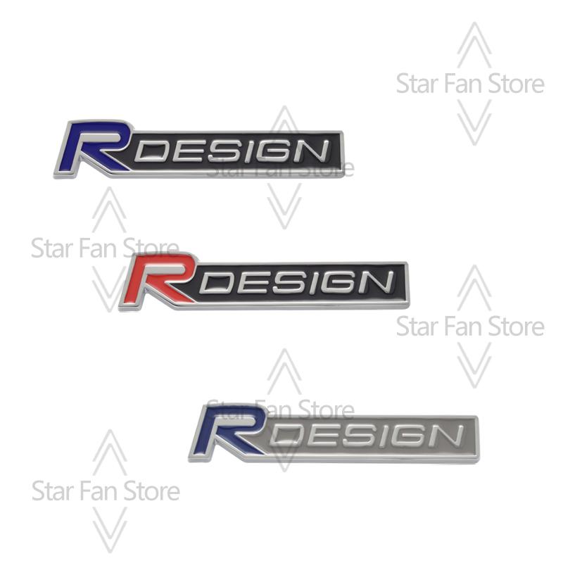 Metal R Design Grille Badge 3D Stickers Car Trunk Body Emblem Decal Car Styling For Volvo S40 S60 S80 V60 XC40 XC60 XC90 V40 AWD