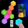Emberela HEXlights 7-Pack Hexagon Lights, Touch and Remote Controlled RGB Wall Panels, Hexagon LED Light Panels - Living Room, Bedroom, Game Room