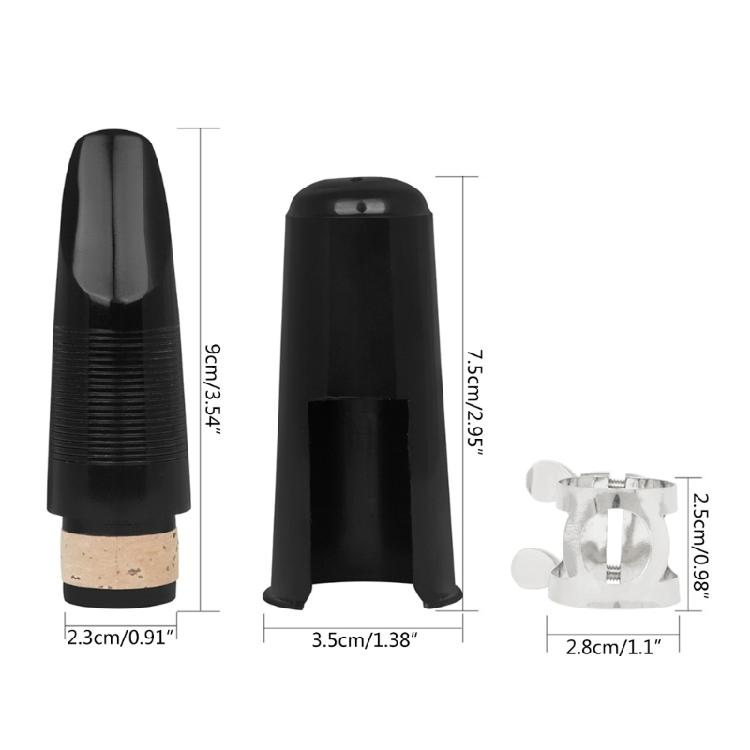 Adjustable Clarinet Mouthpiece Kits with Ligature,one Reed and Plastic Cap