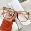 New Anti-Blu-ray Glasses Online Celebrity Fashion Large-frame Myopia Finished Glasses Frame for Men and Women Tide Cold Tan Flat Mirror.