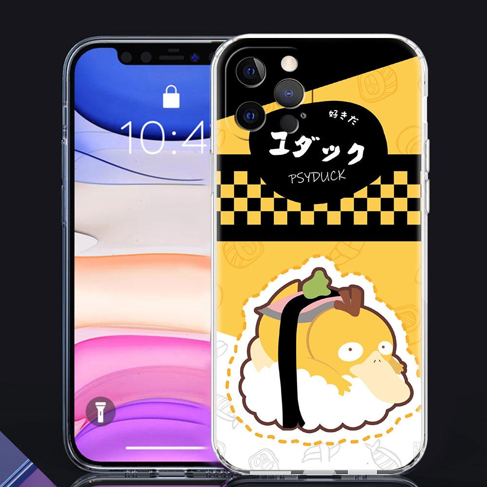 Чехол из ТПУ для Apple iPhone 13 Pro Max 11 12 Mini X XS XR SE 2020 2022 7 8 Plus 6 6S Прозрачный мягкий чехол для телефона с изображением покемонов и суши