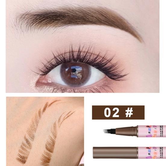 Карандаш для бровей, 4 микро-вилки, аппликатор, водостойкая натуральная долговечная ручка для контурирования бровей, подводка для женщин, инструменты для макияжа