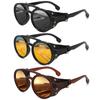 Polarized Night Vision Wind & Sandproof Retro Cycling Aviator Sunglasses for Driving, Hiking, and Climbing