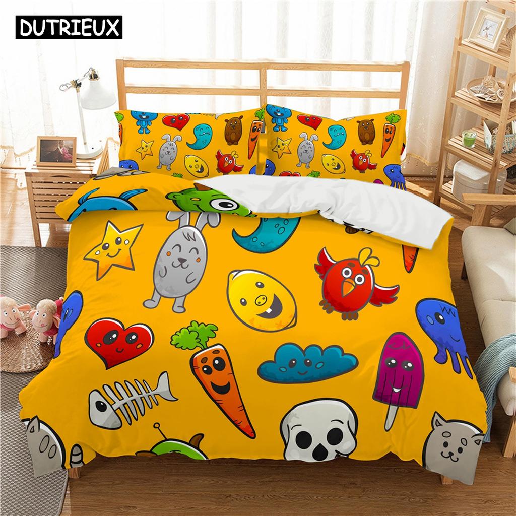 Комплекты постельного белья из полиэстера с рисунком в виде граффити для детей, комплекты постельного белья для мальчиков и подростков, комплект постельного белья размера «king size»