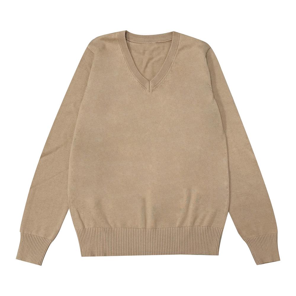 Пуловер с V-образным вырезом, вязаный в стиле японской школьной формы JK, для студентов - Унисекс, с длинным рукавом, в наличии.