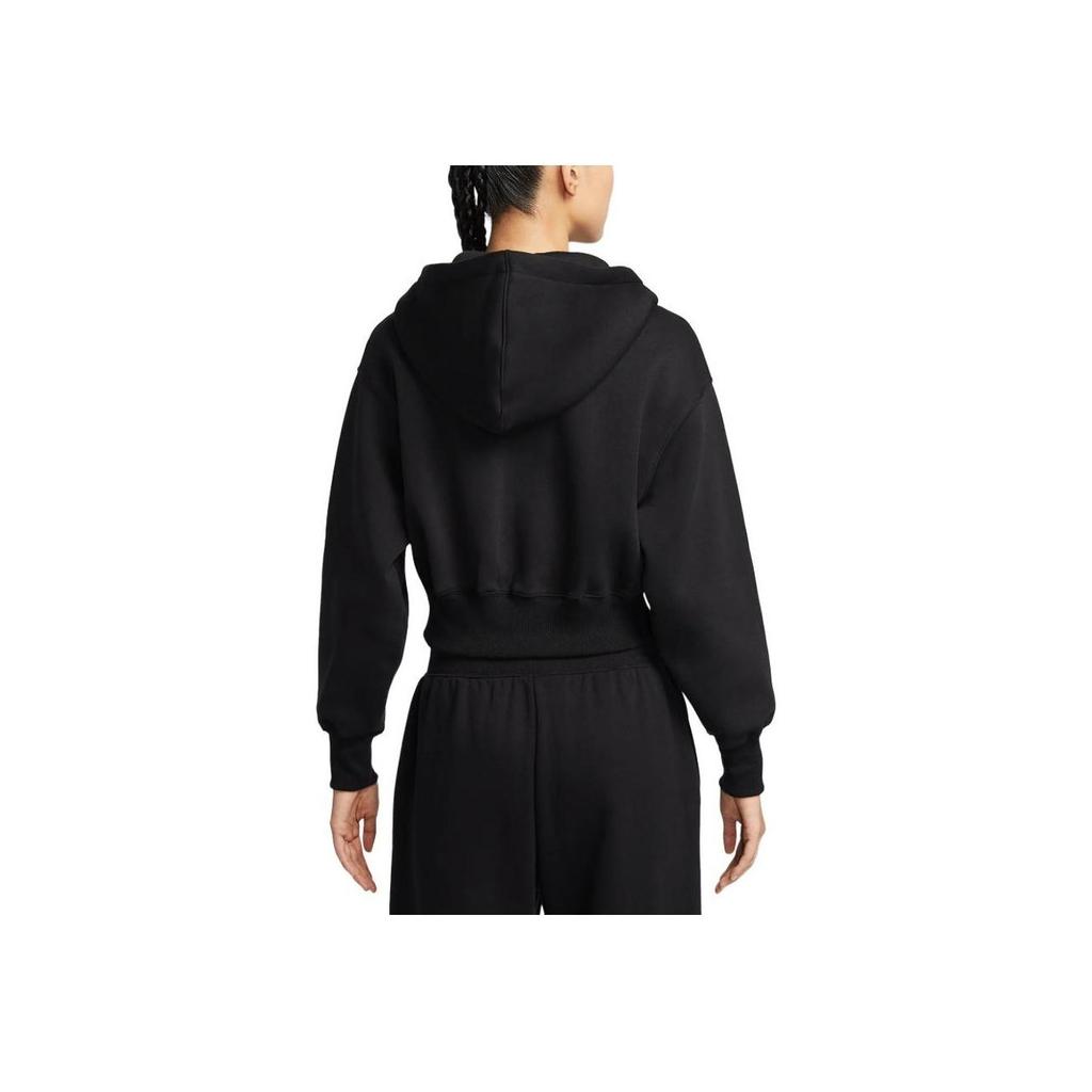 Nike Свободная короткая куртка с капюшоном на молнии с длинным рукавом Женские куртки Черная HJ0941-010
