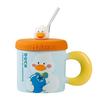 Mug with Lid Straw Cup Cute Little Duck Ceramic Cup Couple Water Cup Creative Souvenir Cup Coffee Cup